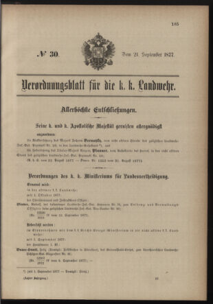 Verordnungsblatt für die Kaiserlich-Königliche Landwehr 18770921 Seite: 1