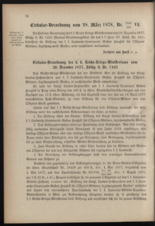 Verordnungsblatt für die Kaiserlich-Königliche Landwehr 18780411 Seite: 6