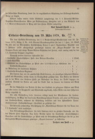 Verordnungsblatt für die Kaiserlich-Königliche Landwehr 18780411 Seite: 7