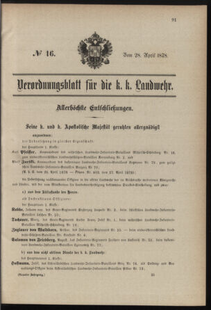 Verordnungsblatt für die Kaiserlich-Königliche Landwehr 18780428 Seite: 1