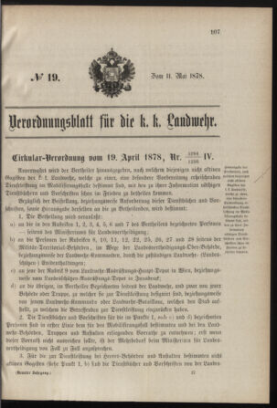 Verordnungsblatt für die Kaiserlich-Königliche Landwehr 18780511 Seite: 7