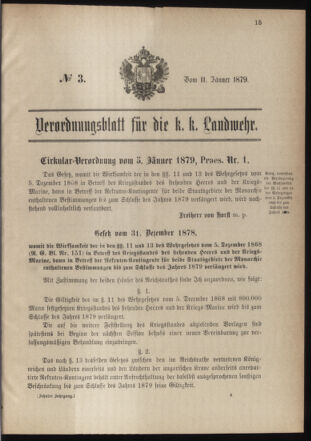 Verordnungsblatt für die Kaiserlich-Königliche Landwehr 18790111 Seite: 5