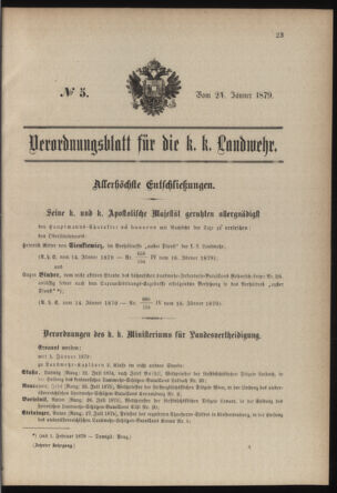 Verordnungsblatt für die Kaiserlich-Königliche Landwehr 18790124 Seite: 1