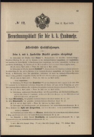 Verordnungsblatt für die Kaiserlich-Königliche Landwehr