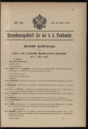 Verordnungsblatt für die Kaiserlich-Königliche Landwehr 18790423 Seite: 5