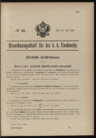 Verordnungsblatt für die Kaiserlich-Königliche Landwehr 18790725 Seite: 1