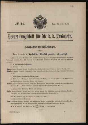 Verordnungsblatt für die Kaiserlich-Königliche Landwehr 18790727 Seite: 1