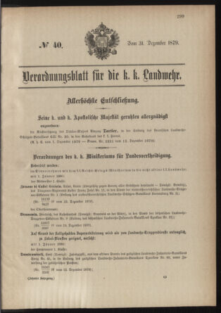 Verordnungsblatt für die Kaiserlich-Königliche Landwehr 18791231 Seite: 1