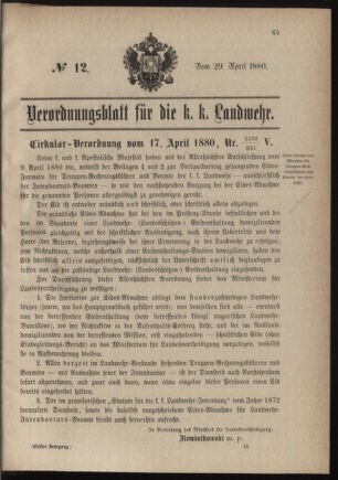 Verordnungsblatt für die Kaiserlich-Königliche Landwehr