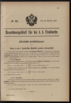 Verordnungsblatt für die Kaiserlich-Königliche Landwehr 18801012 Seite: 1