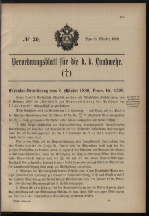 Verordnungsblatt für die Kaiserlich-Königliche Landwehr 18801016 Seite: 1