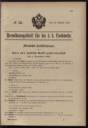 Verordnungsblatt für die Kaiserlich-Königliche Landwehr 18801030 Seite: 1