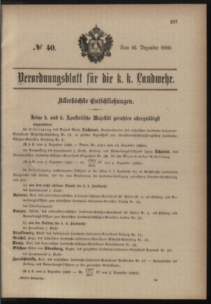 Verordnungsblatt für die Kaiserlich-Königliche Landwehr 18801216 Seite: 1