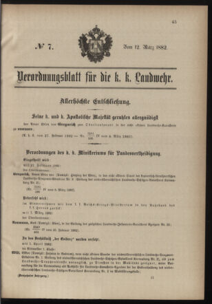 Verordnungsblatt für die Kaiserlich-Königliche Landwehr