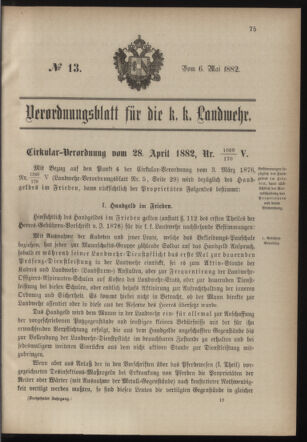 Verordnungsblatt für die Kaiserlich-Königliche Landwehr