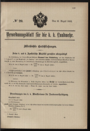 Verordnungsblatt für die Kaiserlich-Königliche Landwehr 18820816 Seite: 1