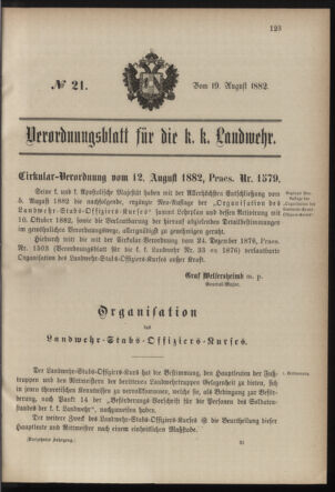 Verordnungsblatt für die Kaiserlich-Königliche Landwehr 18820819 Seite: 1