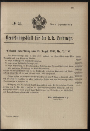 Verordnungsblatt für die Kaiserlich-Königliche Landwehr 18820911 Seite: 1