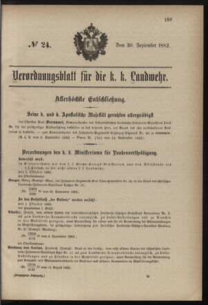 Verordnungsblatt für die Kaiserlich-Königliche Landwehr 18820930 Seite: 1