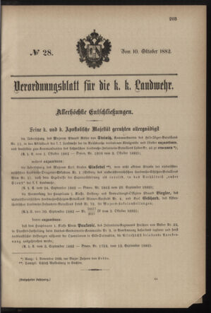 Verordnungsblatt für die Kaiserlich-Königliche Landwehr 18821010 Seite: 1