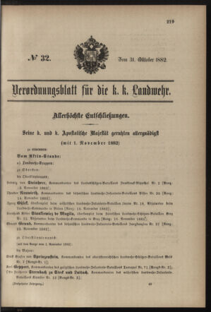 Verordnungsblatt für die Kaiserlich-Königliche Landwehr 18821031 Seite: 7