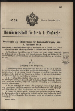 Verordnungsblatt für die Kaiserlich-Königliche Landwehr 18821104 Seite: 13