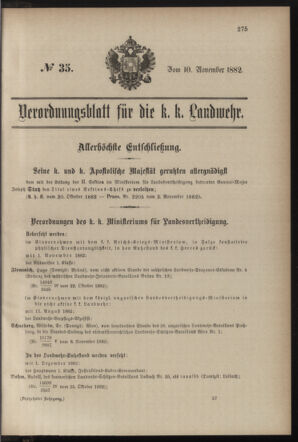 Verordnungsblatt für die Kaiserlich-Königliche Landwehr