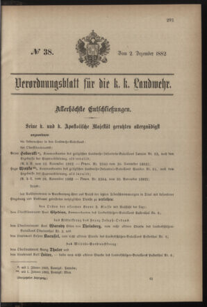 Verordnungsblatt für die Kaiserlich-Königliche Landwehr 18821202 Seite: 1