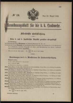 Verordnungsblatt für die Kaiserlich-Königliche Landwehr