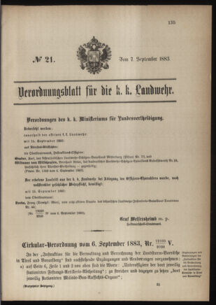 Verordnungsblatt für die Kaiserlich-Königliche Landwehr 18830907 Seite: 9