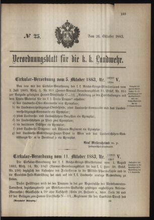 Verordnungsblatt für die Kaiserlich-Königliche Landwehr 18831026 Seite: 7