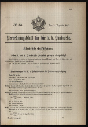 Verordnungsblatt für die Kaiserlich-Königliche Landwehr 18831231 Seite: 1