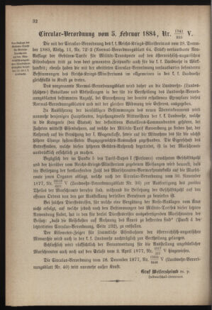 Verordnungsblatt für die Kaiserlich-Königliche Landwehr 18840226 Seite: 18