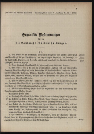 Verordnungsblatt für die Kaiserlich-Königliche Landwehr 18840619 Seite: 61