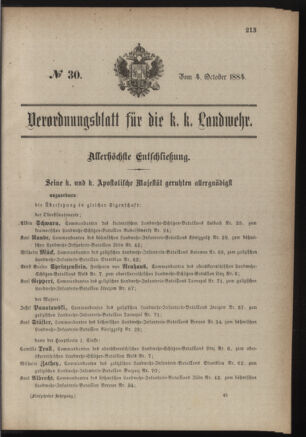 Verordnungsblatt für die Kaiserlich-Königliche Landwehr 18841004 Seite: 1