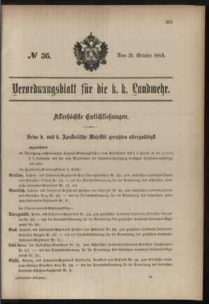 Verordnungsblatt für die Kaiserlich-Königliche Landwehr 18841031 Seite: 27