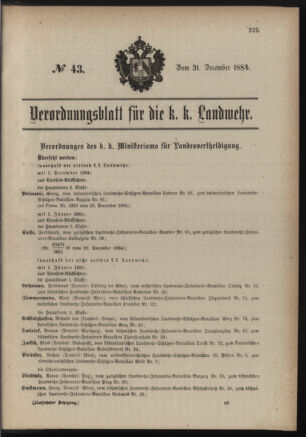 Verordnungsblatt für die Kaiserlich-Königliche Landwehr 18841231 Seite: 45