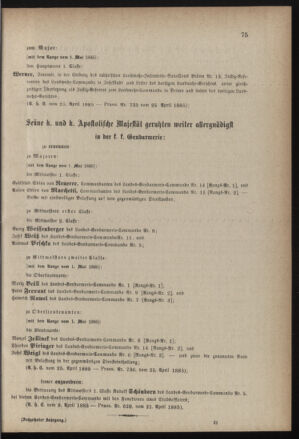 Verordnungsblatt für die Kaiserlich-Königliche Landwehr 18850426 Seite: 11