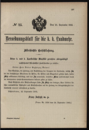 Verordnungsblatt für die Kaiserlich-Königliche Landwehr