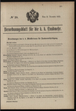 Verordnungsblatt für die Kaiserlich-Königliche Landwehr 18851231 Seite: 23