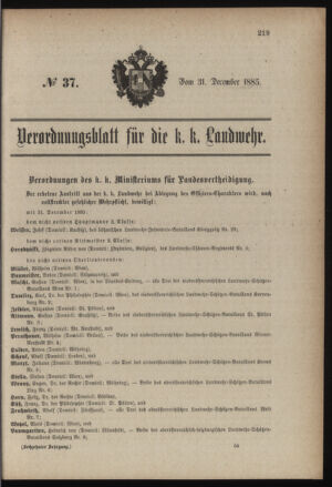 Verordnungsblatt für die Kaiserlich-Königliche Landwehr 18851231 Seite: 9