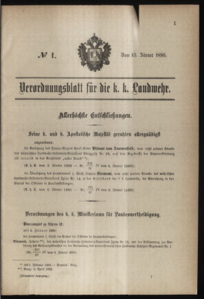 Verordnungsblatt für die Kaiserlich-Königliche Landwehr 18860115 Seite: 5