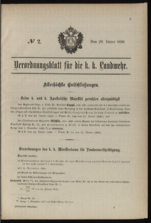 Verordnungsblatt für die Kaiserlich-Königliche Landwehr 18860129 Seite: 7