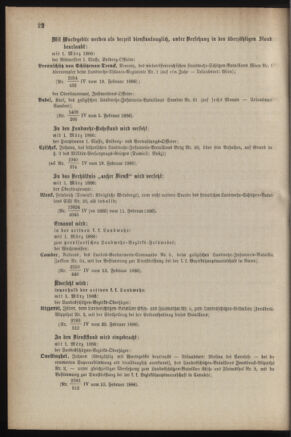 Verordnungsblatt für die Kaiserlich-Königliche Landwehr 18860227 Seite: 12