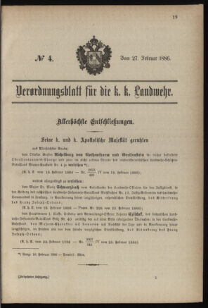 Verordnungsblatt für die Kaiserlich-Königliche Landwehr 18860227 Seite: 9