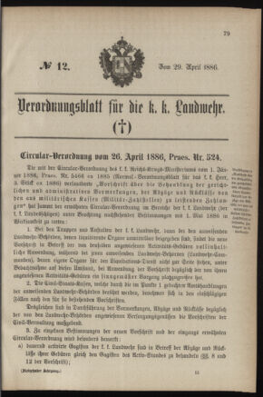 Verordnungsblatt für die Kaiserlich-Königliche Landwehr 18860429 Seite: 3