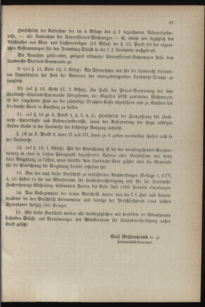 Verordnungsblatt für die Kaiserlich-Königliche Landwehr 18860512 Seite: 15