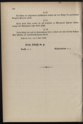 Verordnungsblatt für die Kaiserlich-Königliche Landwehr 18860619 Seite: 20