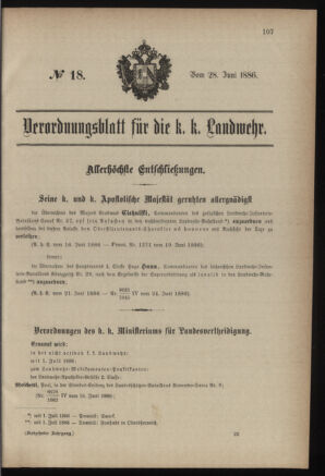 Verordnungsblatt für die Kaiserlich-Königliche Landwehr 18860628 Seite: 7