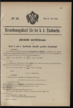 Verordnungsblatt für die Kaiserlich-Königliche Landwehr 18860715 Seite: 5